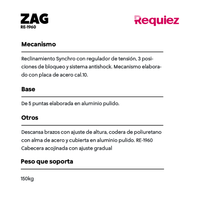 Silla Ejecutiva Zag Aluminio RE-1760