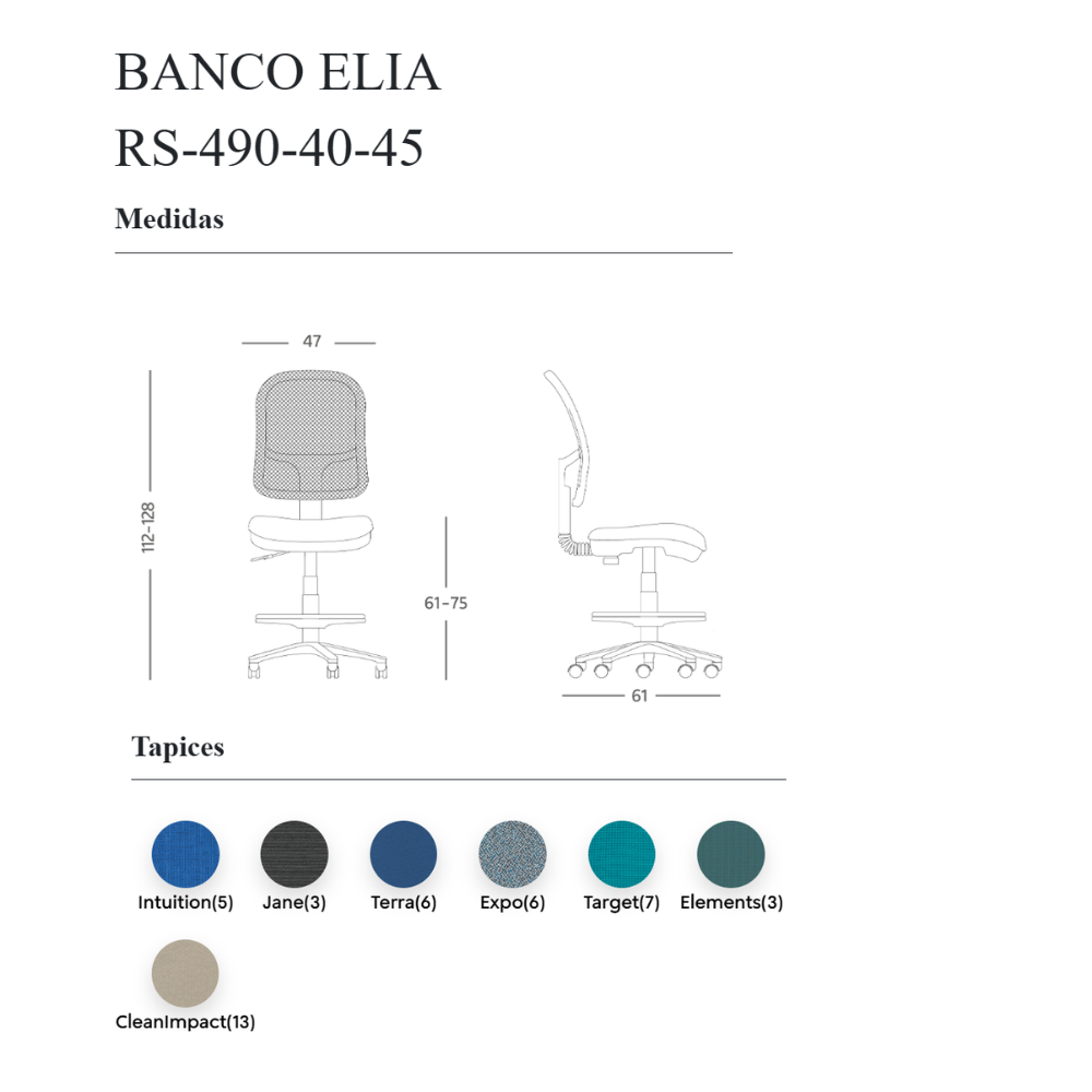 Silla para Cajero Elia RS-490-40-45