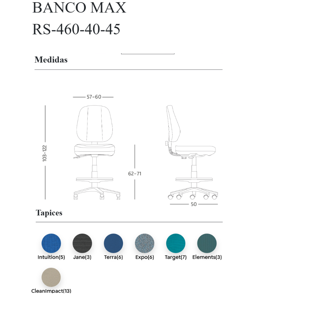 Silla para Cajero Max RS-460-40-45
