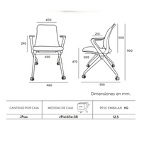 Silla visitante Ara abatible