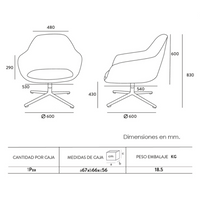 Sillon Fabrizia Lounge base estrella