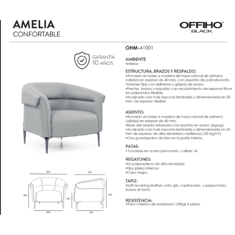 Sillón Amelia Individual OHM-41001