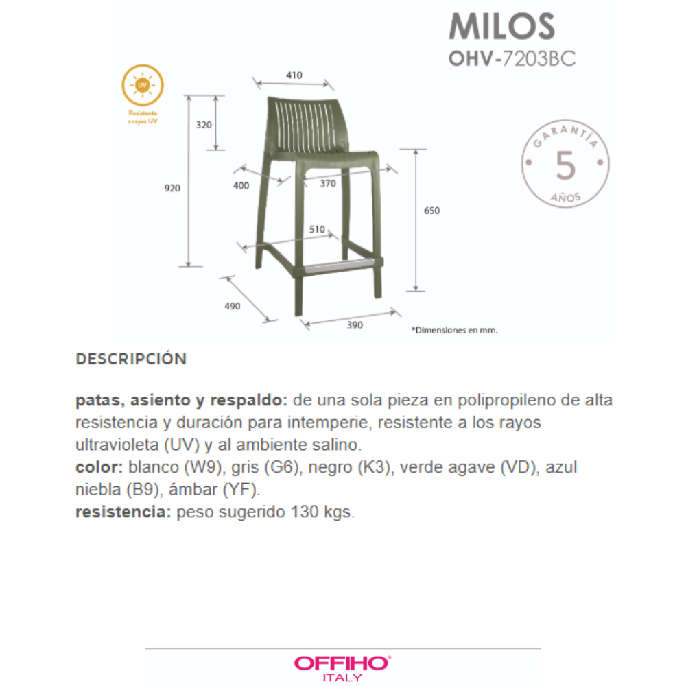Banco Milos 65 cm