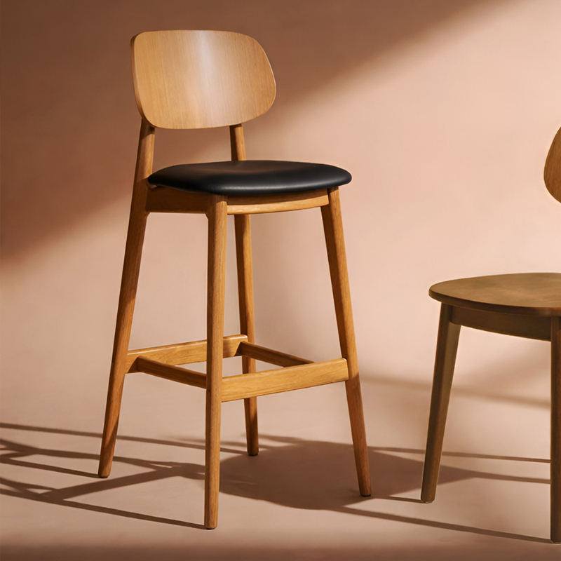 Banco Vigo Slim Madera de Haya Natural o Nogal Asiento Tapizado