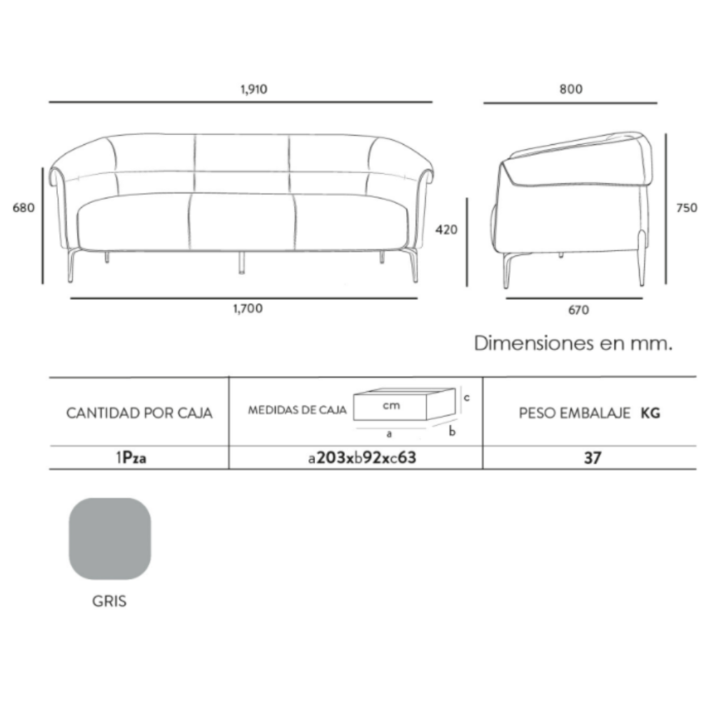 Sillón Amelia dos plazas