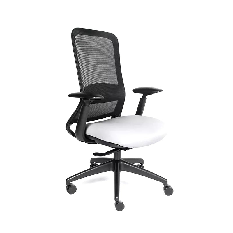 Silla Reclinable Curve, Estructura Negra, Mesh Negro con Brazos Ajustables con Soporte Lumbar.