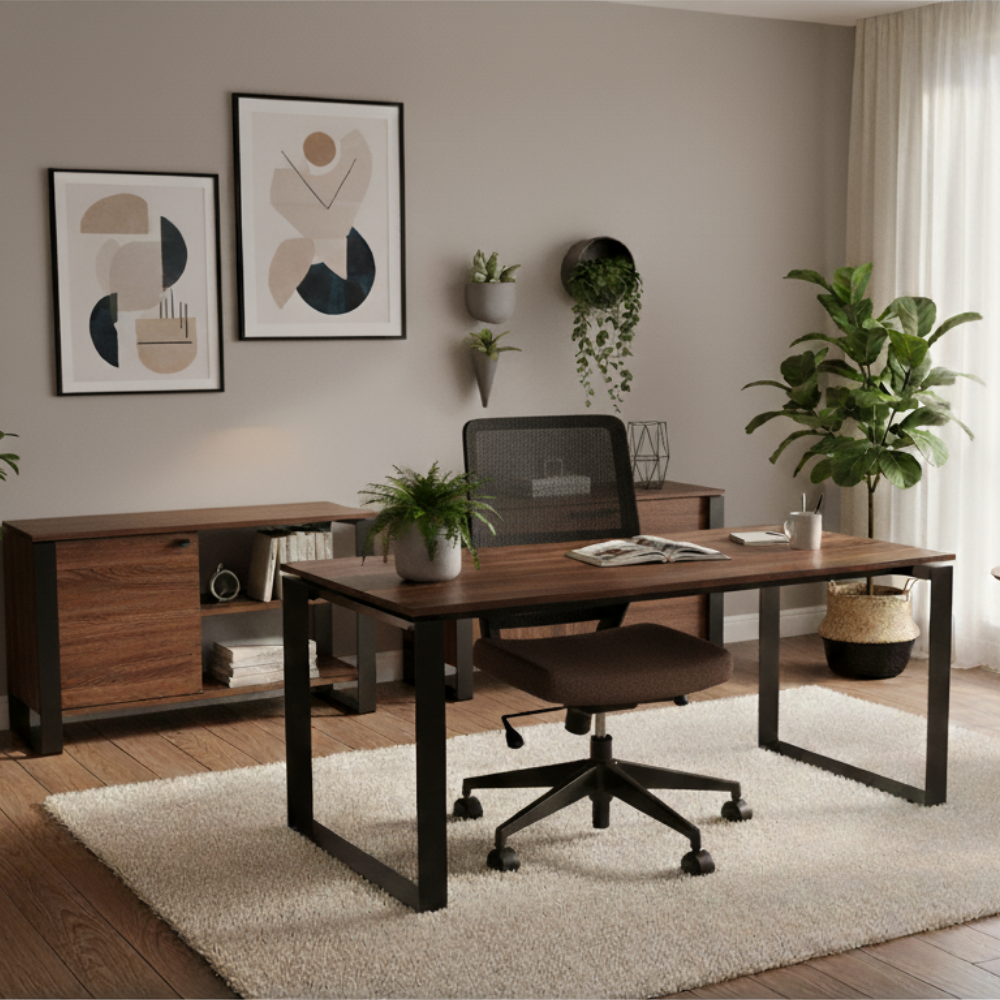 Escritorio Melamina Base Metálica 150x60 Prisma