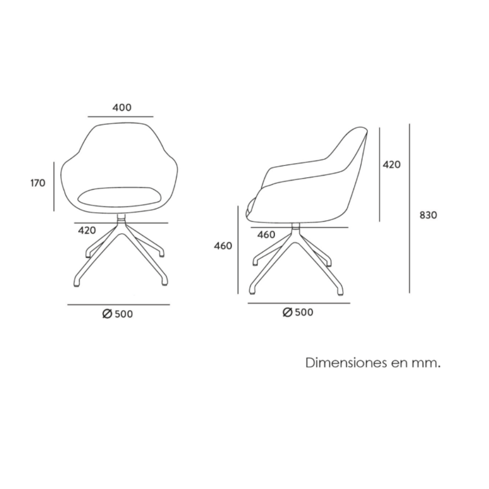 Sillon Fabrizia visitante 4 puntas