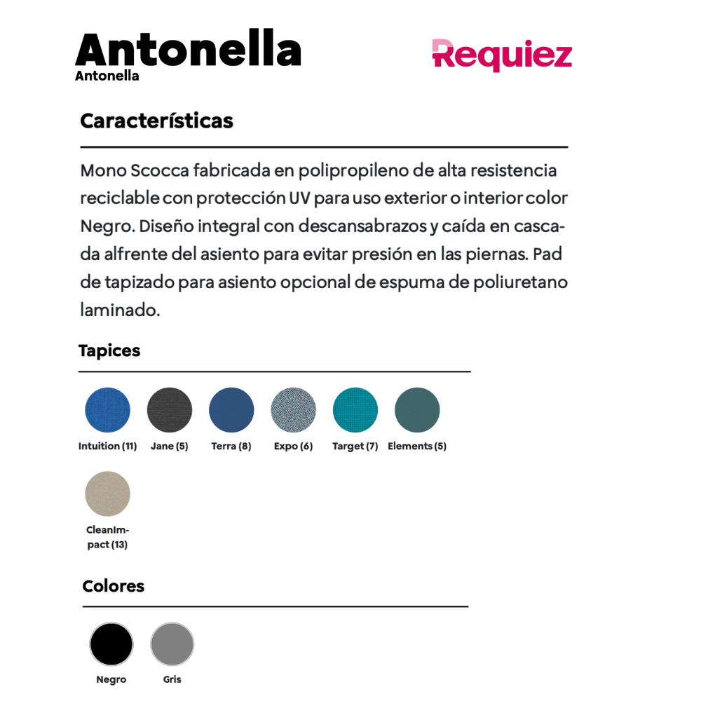Silla Antonella Mono Scocca
