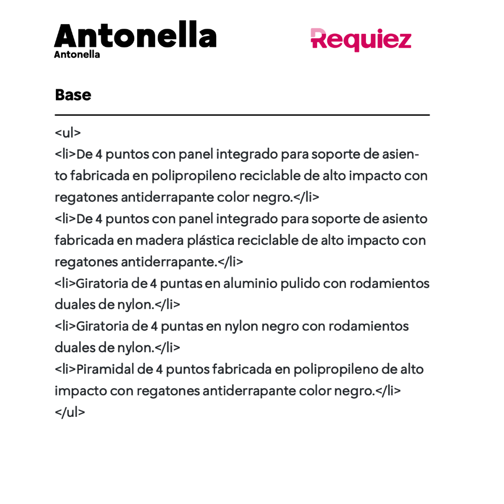 Silla Antonella Mono Scocca