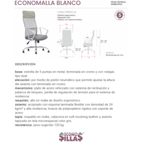 Silla Operativa Econo malla Blanco