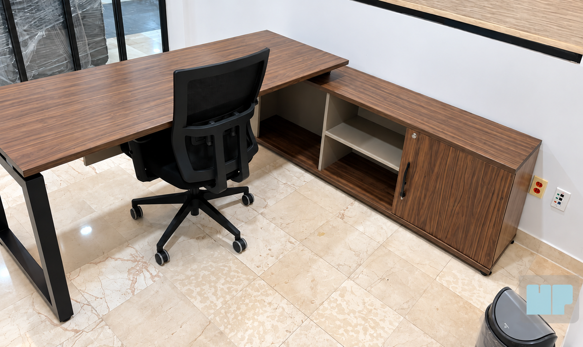 Escritorio Recto Sobre Credenza JA-003