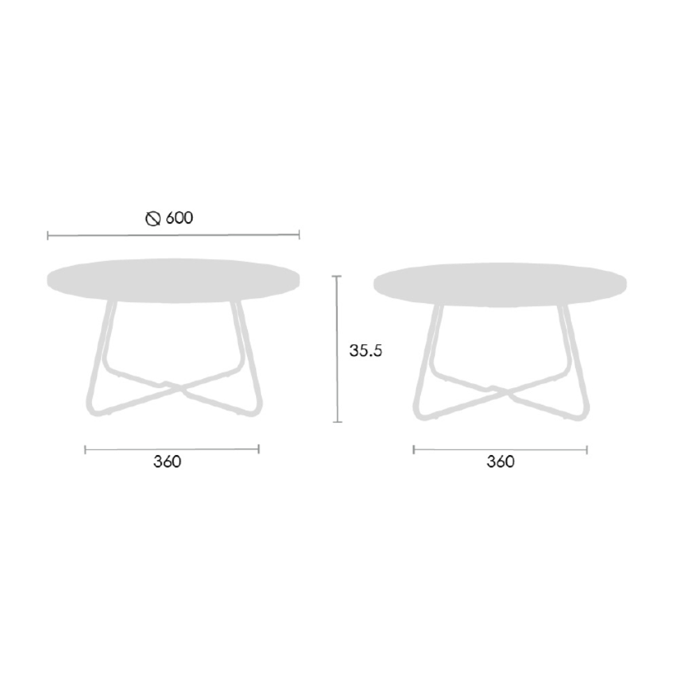 Mesa de Centro Mármol con Base de Acero 60x35.5 cm