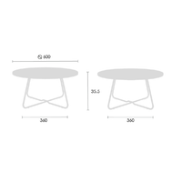 Mesa de Centro Mármol con Base de Acero 60x35.5 cm