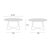 Mesa de Centro Mármol con Base de Acero 70x35.5 cm