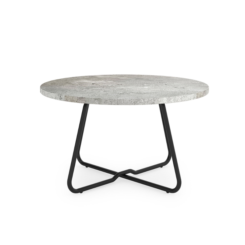 Mesa de Centro Mármol con Base de Acero 60x35.5 cm