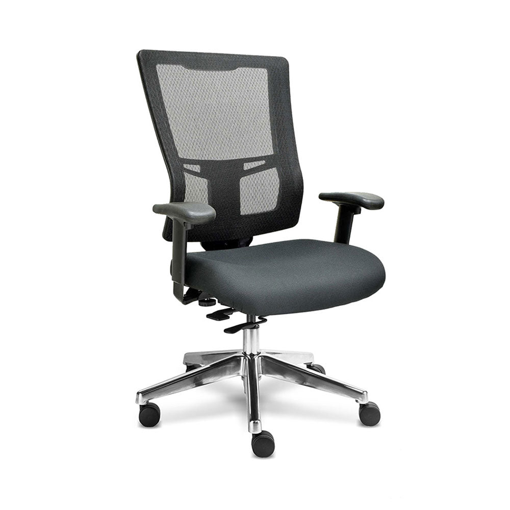 Silla Ejecutiva Quadra estructura negra, respalto alto, mesh negra lisa