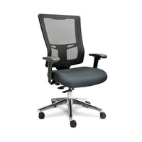 Silla Ejecutiva Quadra estructura negra, respalto alto, mesh negra lisa