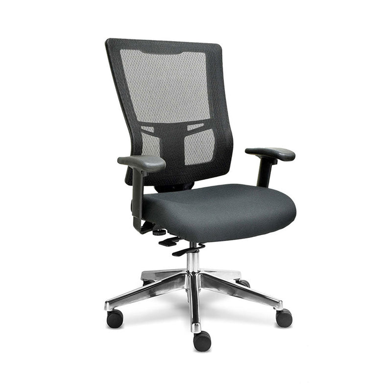 Silla Ejecutiva Quadra estructura negra, respalto alto, mesh negra lisa