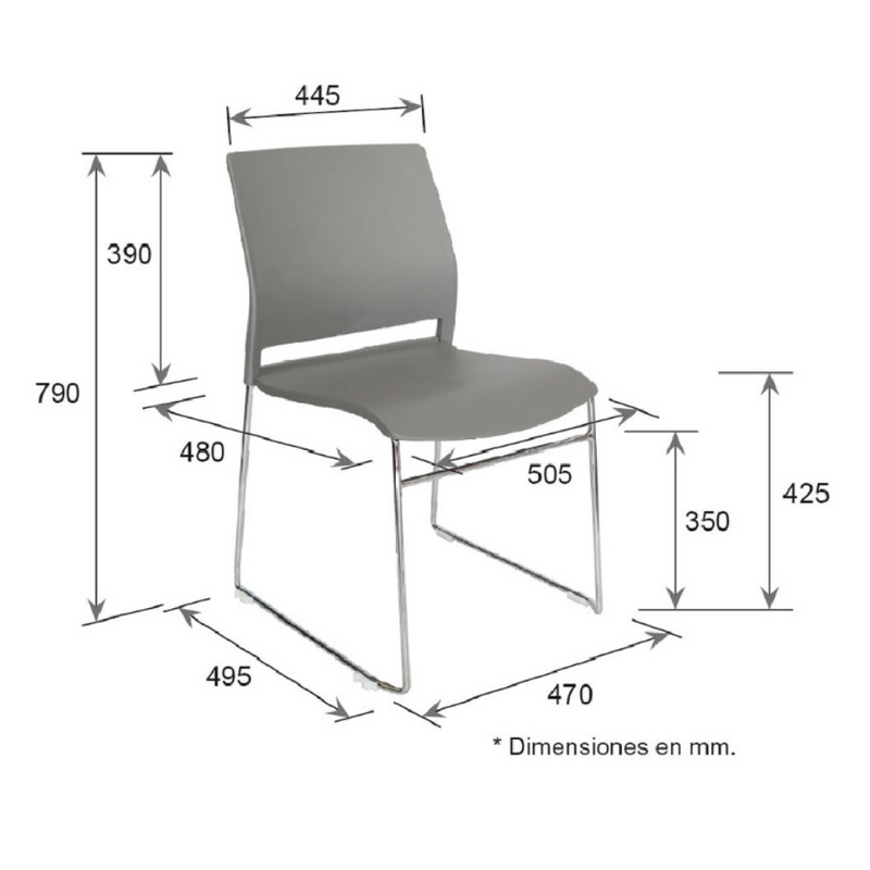 Silla Delta set de 4 piezas