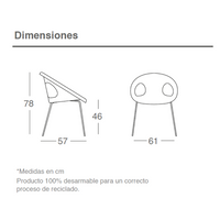 Silla Drop 4 Patas cromadas
