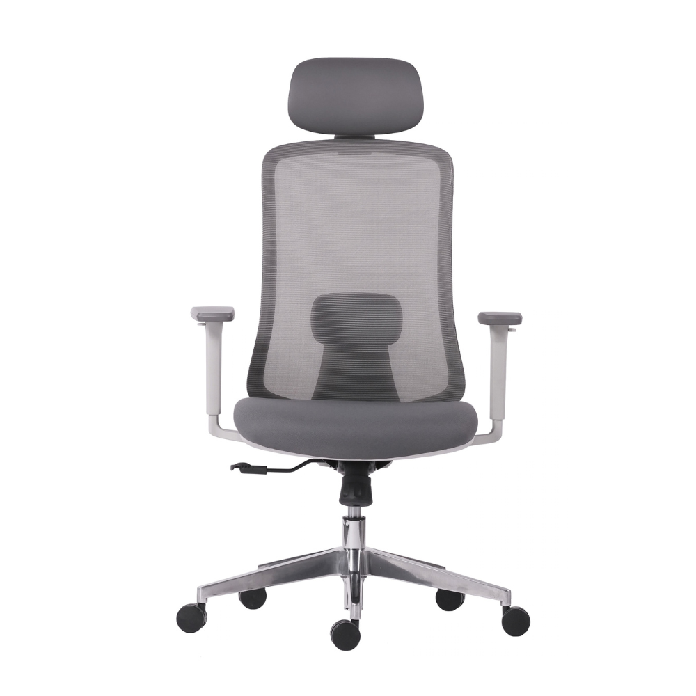 Silla Ejecutiva Crew gris con Cabecera