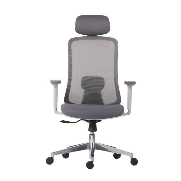 Silla Ejecutiva Crew gris con Cabecera
