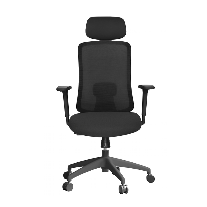 Silla Ejecutiva Crew negro con Cabecera