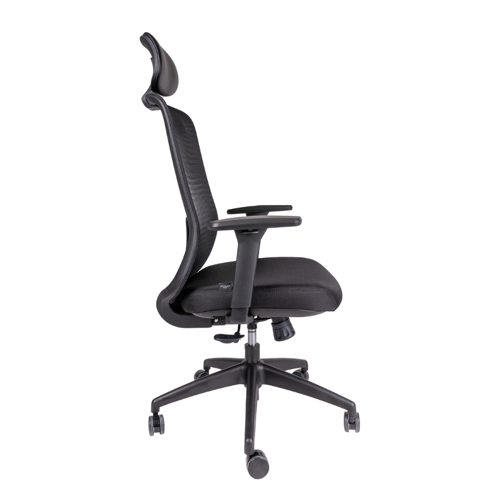 Silla Ejecutiva Crew negro con Cabecera