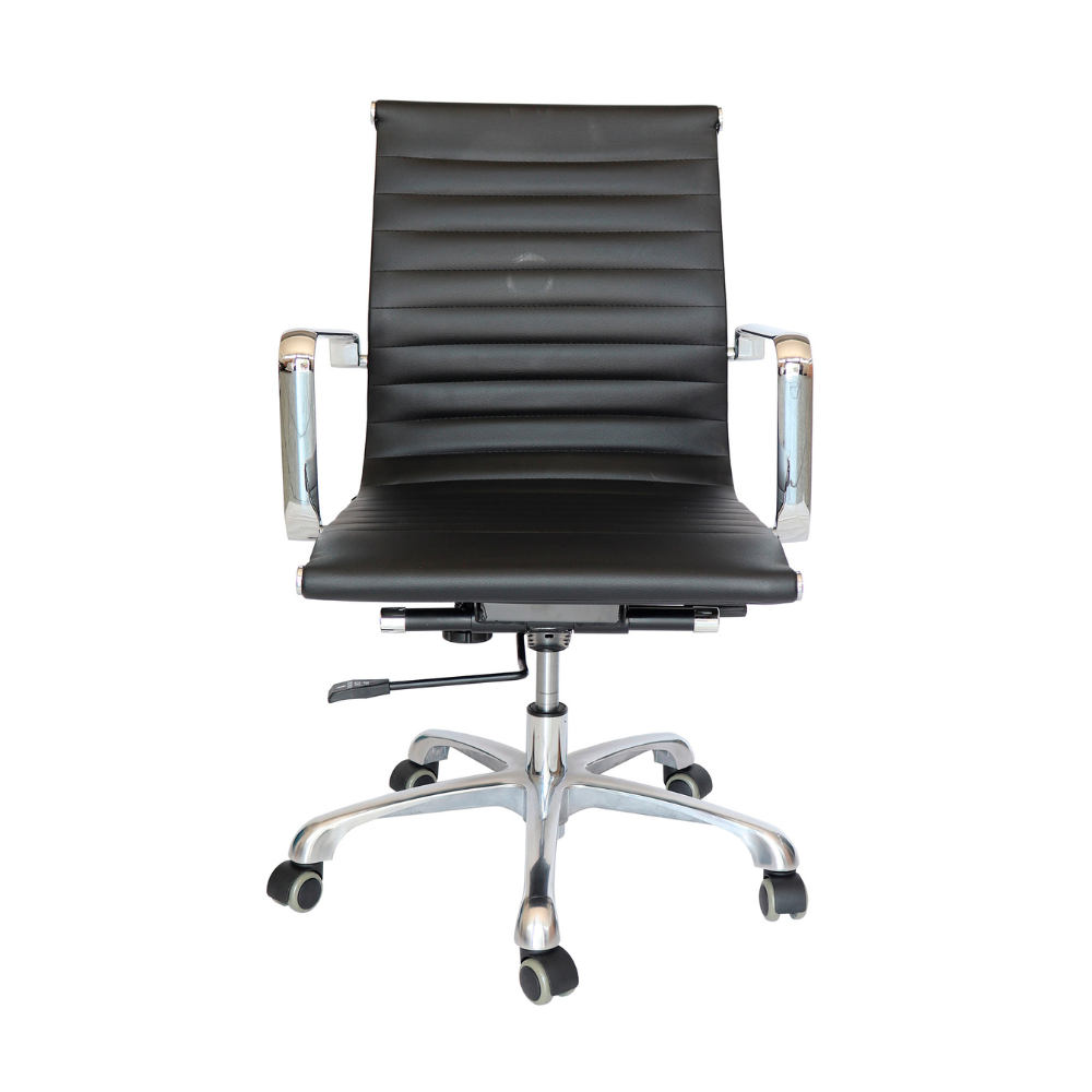 Silla Goetz negro respaldo bajo para mesa de Juntas