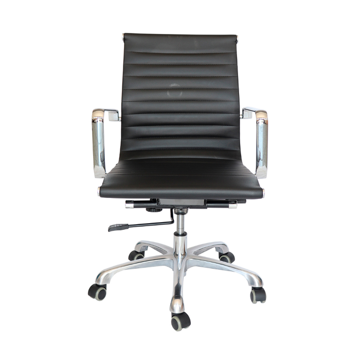 Silla Goetz negro respaldo bajo para mesa de Juntas