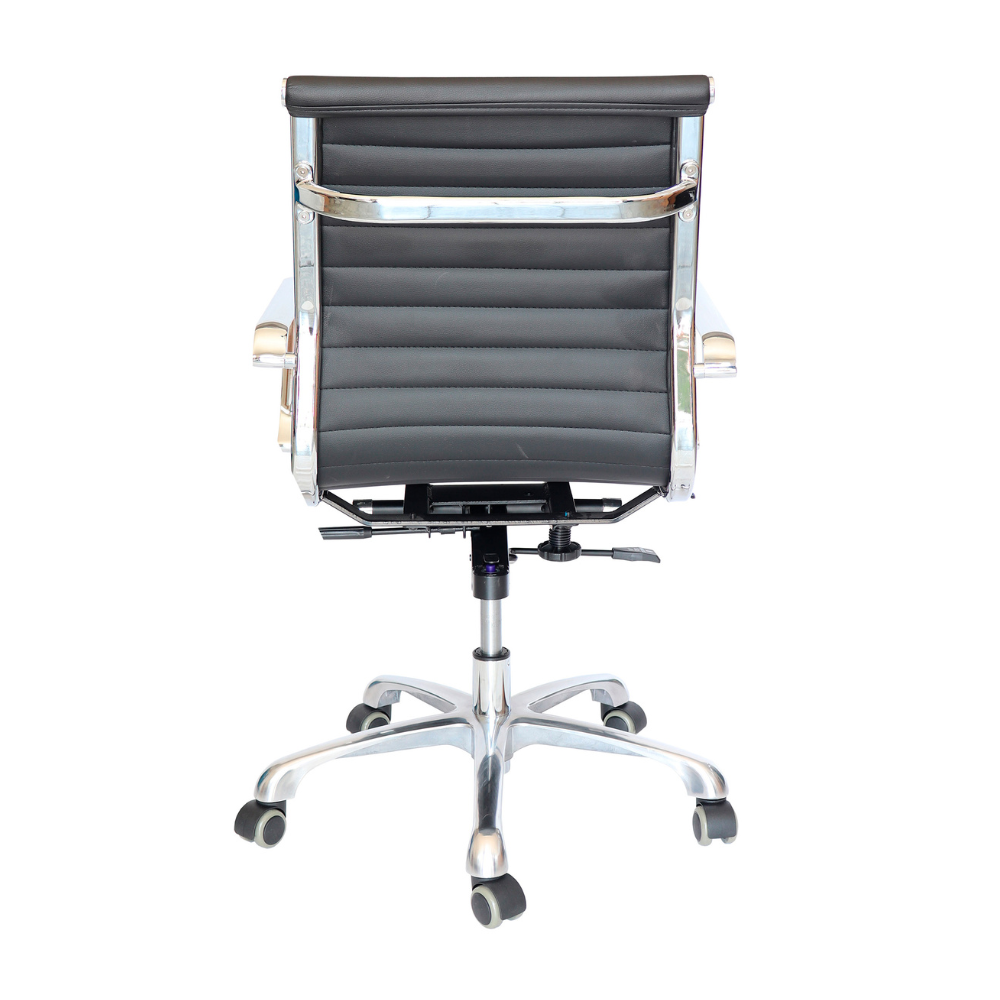 Silla Goetz negro respaldo bajo para mesa de Juntas
