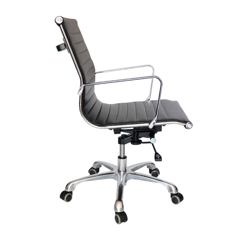 Silla Goetz negro respaldo bajo para mesa de Juntas