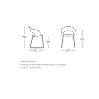 Silla Lady B Tecnopolímero Trineo