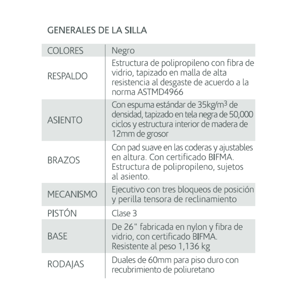 Silla Leon Ejecutiva Cabecera