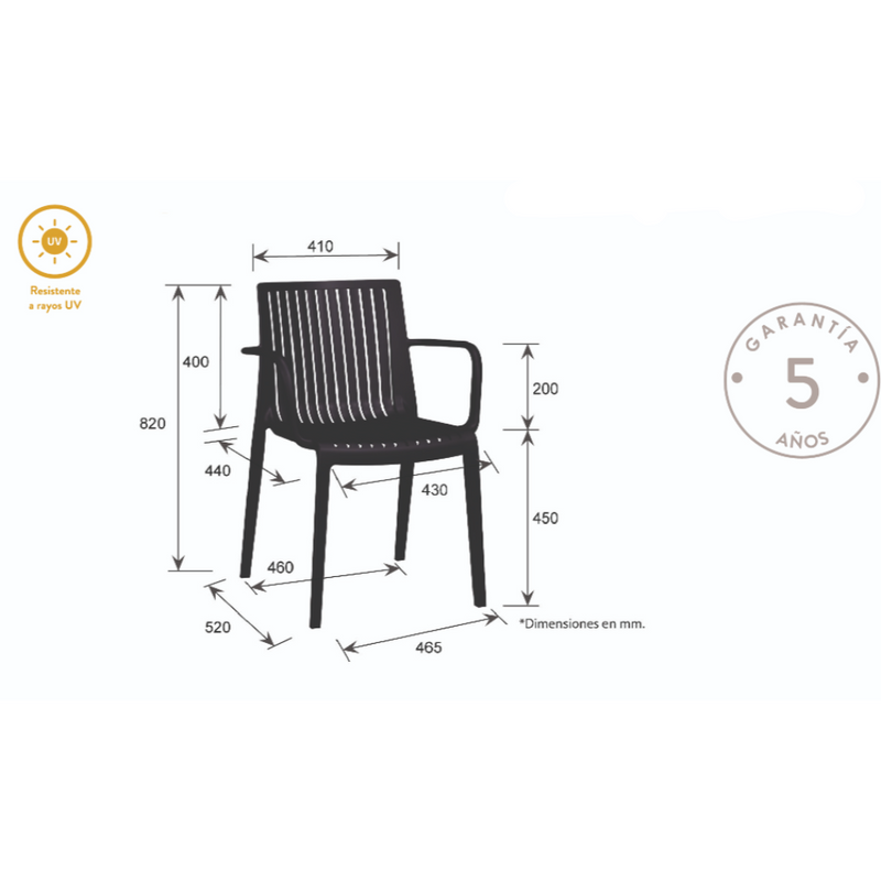 Silla Milos Brazos