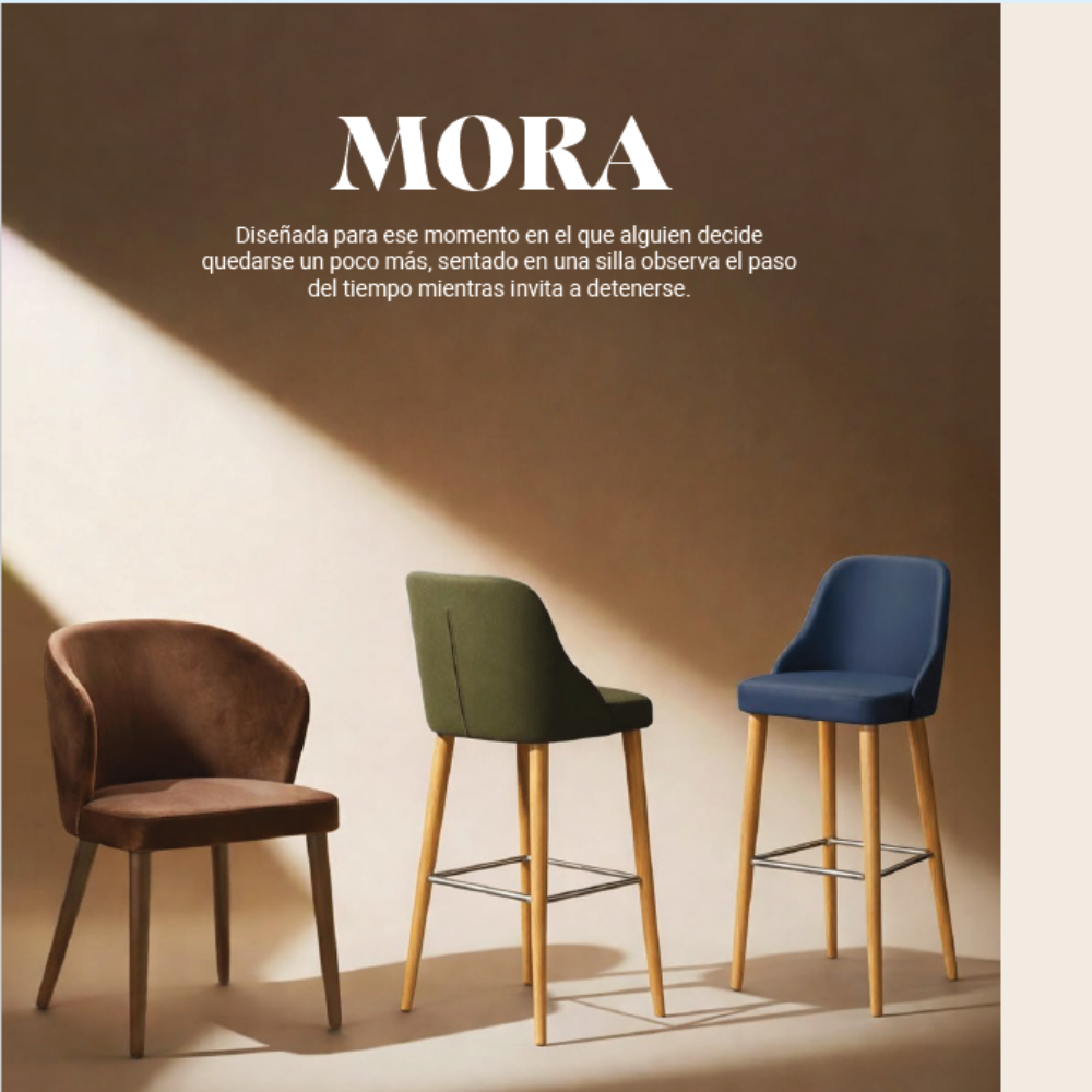 Silla Mora B Madera de Haya Natural o Nogal Tapizada