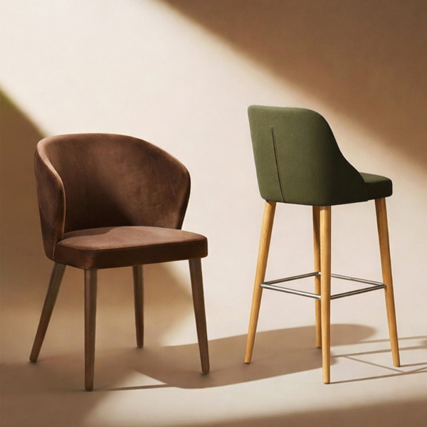 Silla Mora B Madera de Haya Natural o Nogal Tapizada