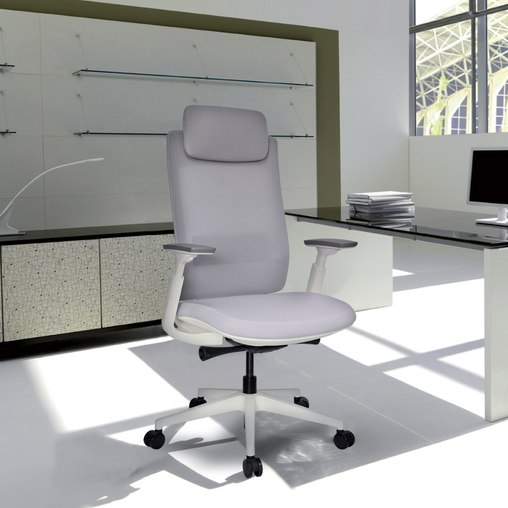 Silla Quo Ejecutiva Blanca Cabecera tapizable en varios colores