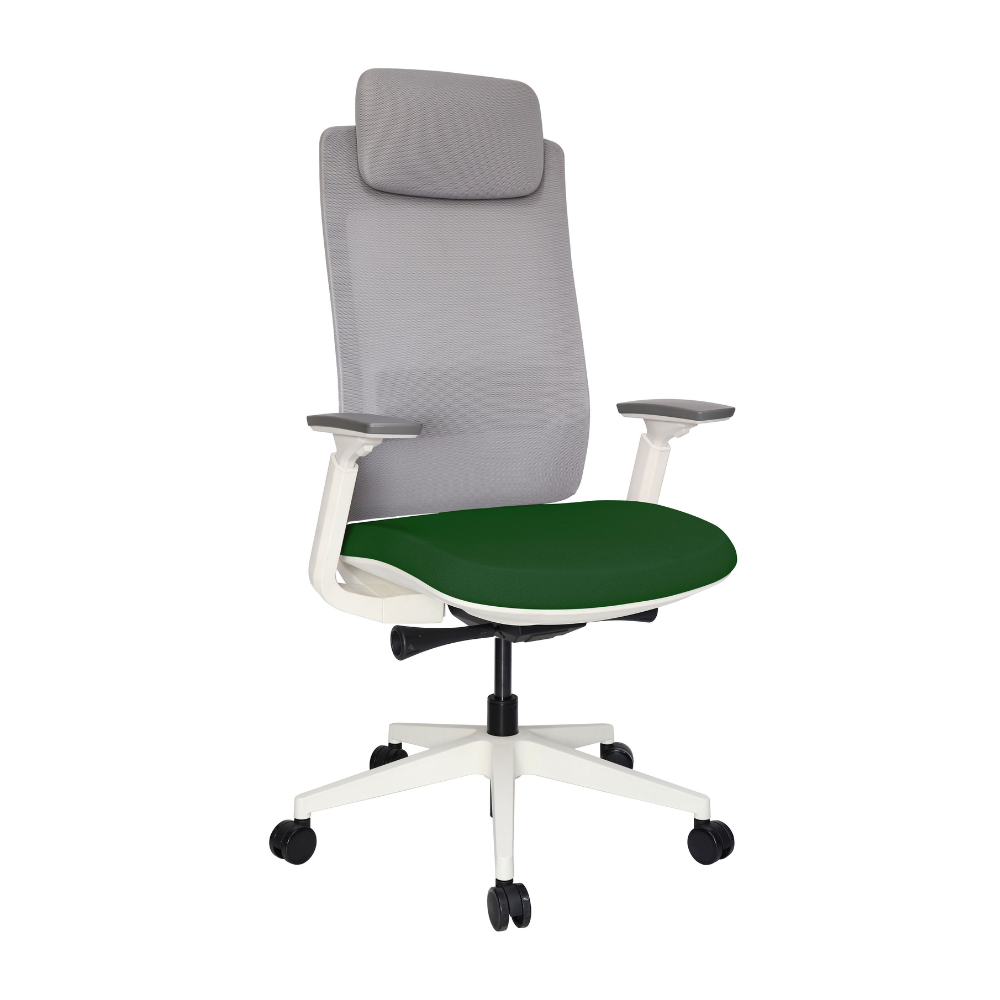 Silla Quo Ejecutiva Blanca Cabecera tapizable en varios colores