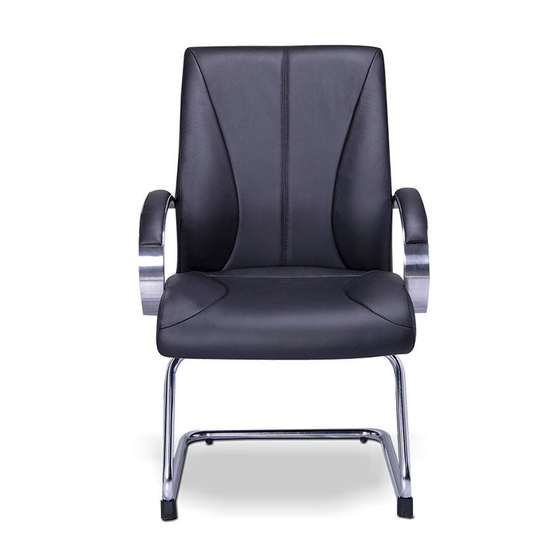Sillon ejecutivo en piel/simil piel color negro respaldo bajo