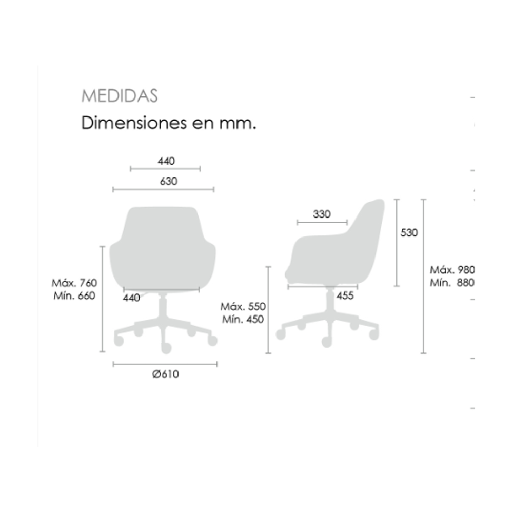 Silla Tripoli gris