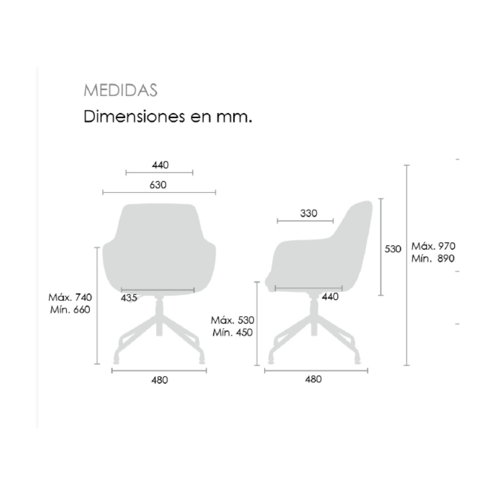 Silla Tripoli pata spider negro