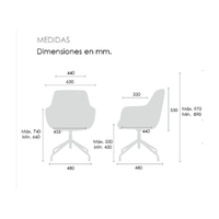 Silla Tripoli pata spider negro