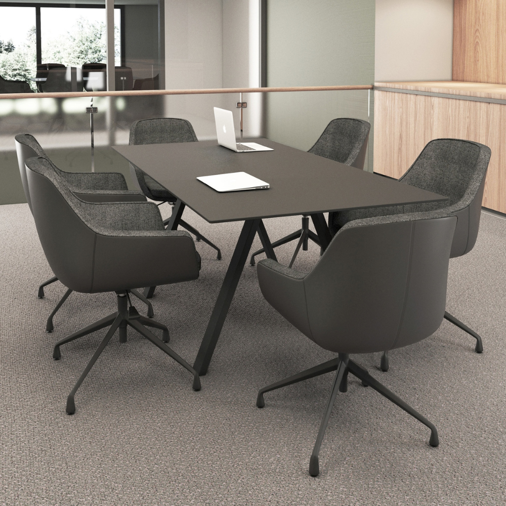 Silla Tripoli pata spider negro