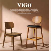 Silla Vigo Full madera de haya natural o nogal asiento y respaldo tapizado
