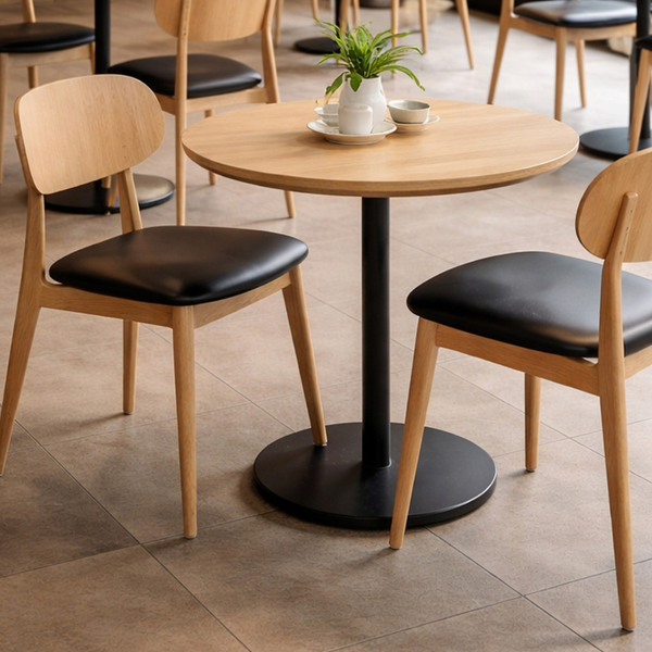 Silla Vigo Slim madera de haya natural o nogal asiento tapizado