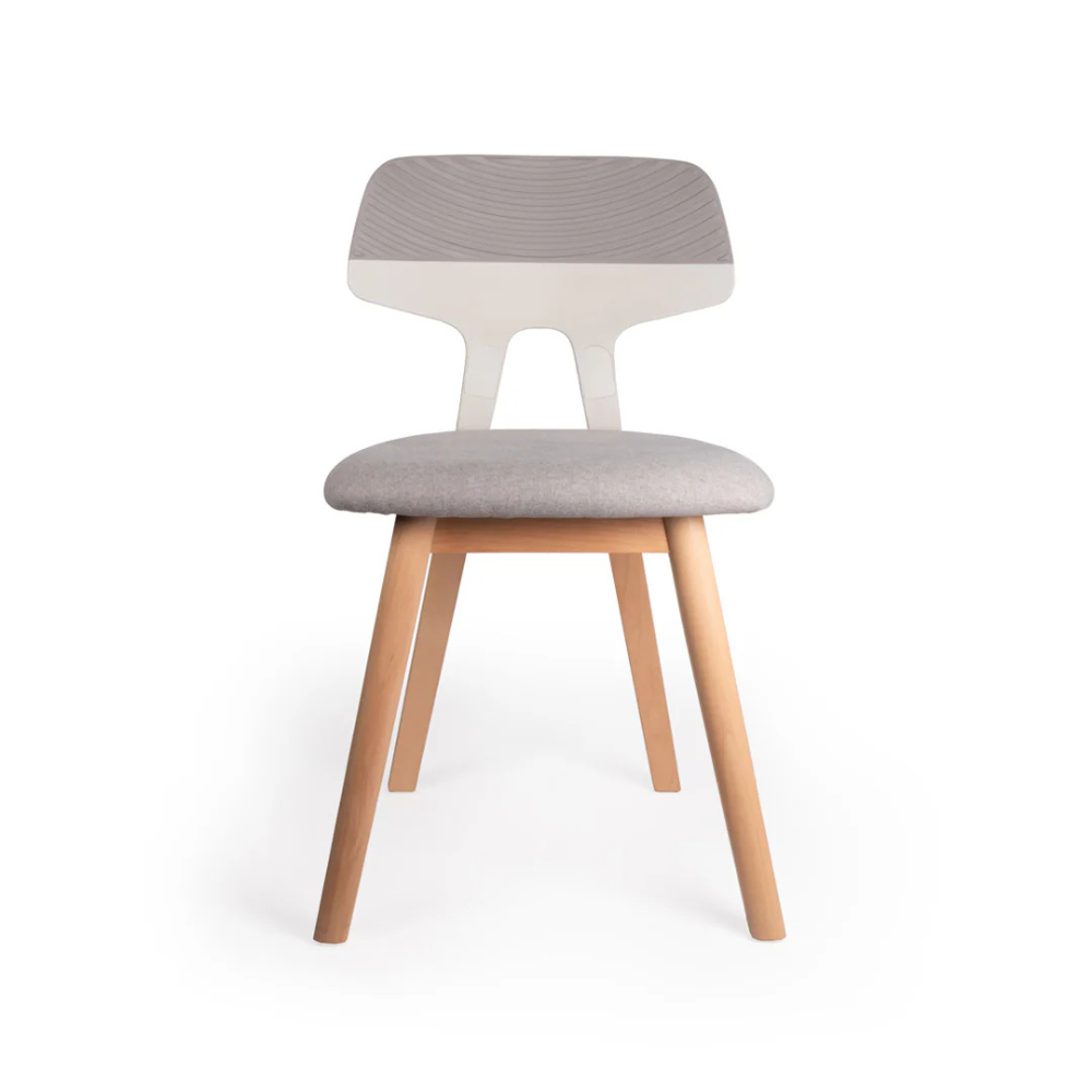 Silla Visitante Patas de Haya con Asiento Tapizado en Tela Shine