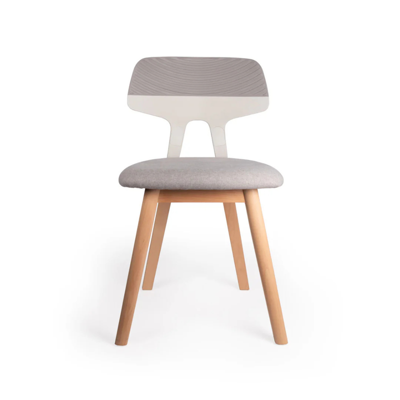 Silla Visitante Patas de Haya con Asiento Tapizado en Tela Shine