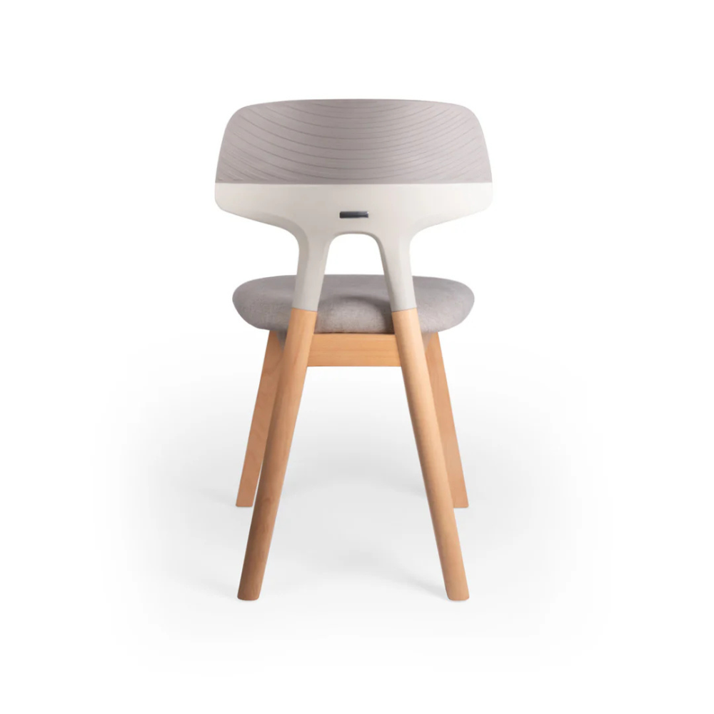 Silla Visitante Patas de Haya con Asiento Tapizado en Tela Shine